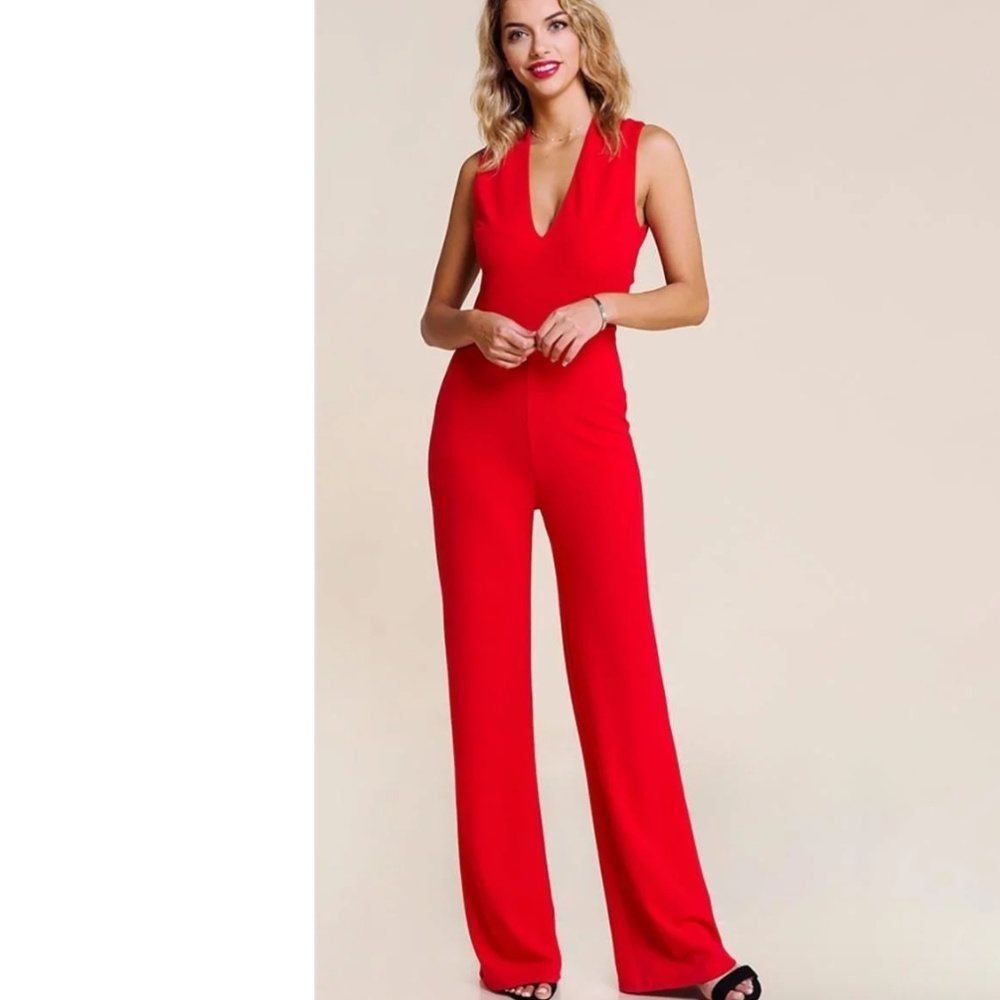 Fitted Red Jumpsuit